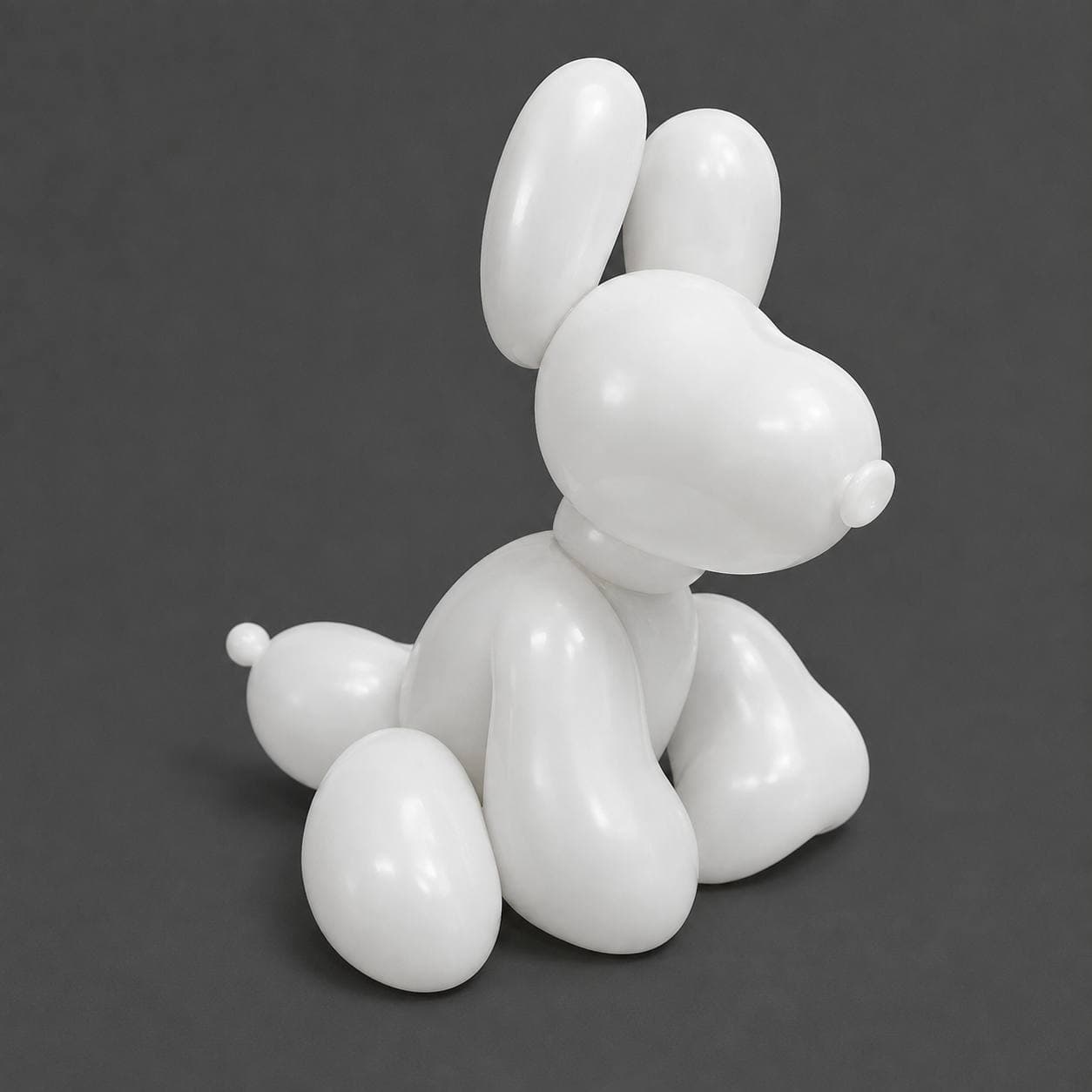 Glossy white Sparky sculpture